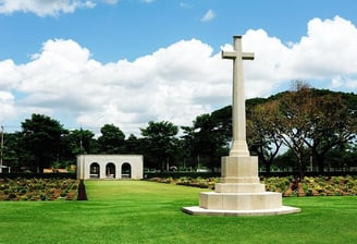 The Kanchanaburi War Cemetery contains graves of prisoners of war from several countries.