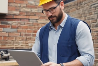 tradesman with laptop