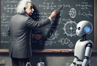 Albert Einstien le explica a una IA en qué consiste la tarea que debe realizar.