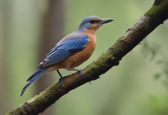 Um pássaro deitado em um galho cuidando de seus ovos