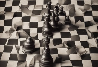 a white chess piece sitting on top of a table