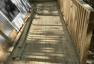 a wooden deck with construction Nashville