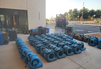 air blowers dehumidifiers HEPA air scrubbers