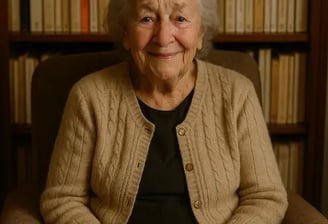 Grand-mère racontant son histoire à un biographe
