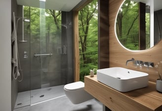 Salle bain rénové au Ruppione, Corse du Sud