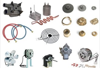 various types of electrical components including a fan and a fan