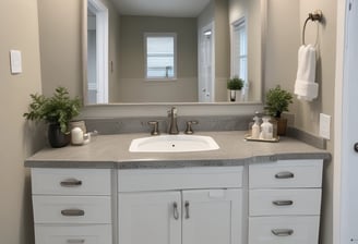 A hand holding a spray paint can with a pink cap, applying paint to a wall covered in colorful patterns. The wall features a variety of vibrant colors including shades of blue, purple, and yellow, creating a textured artistic effect.