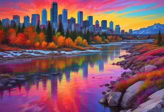 A variety of painting and decorative items are arranged on a wooden surface. There are paint samples, a paintbrush with white paint, a white paint can, wooden beads on a string, and a decorative golden container with a floral design. The background includes a paint swatch in dark green and light yellow colors.