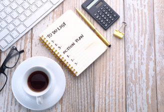 workspace with blank To Do list and Action Plan