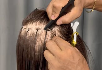 Curso mega hair ponto americano aplicação