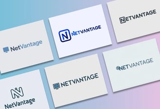 Illustration de six concepts de logos pour NetVantage