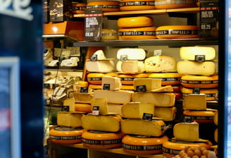 Variety of authentic Roomy, Istanbolli, Baramili, and Feta cheese