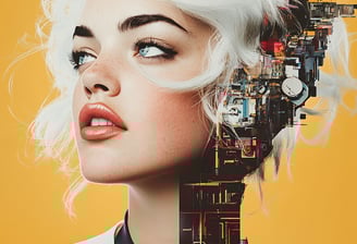 Aivy Monroe, AI music sensation, AI and music, illustration