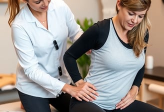 Una fisioterapeuta evaluando a una paciente en la Unidad de Suelo Pélvico.