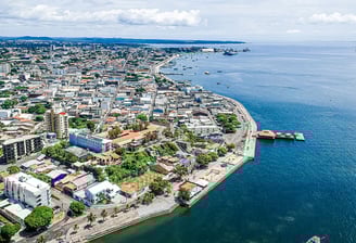 Imagem aérea do porto de Santarém, Pará