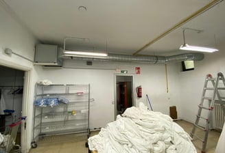 Sistema de ventilación en una lavanderia