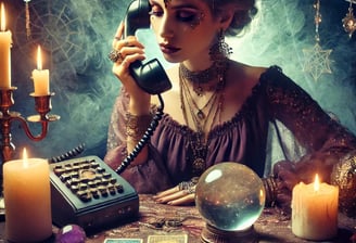 voyance au téléphone avec bougies, boule de cristal, tarot