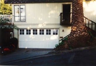 Wood sectional carriage door in Sausalito Ca.