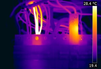 electrical circuit viewed with a thermal camera