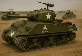 Tanque a control remoto en batalla