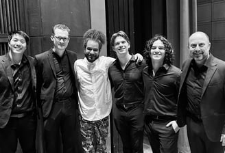 Ashlin Parker with College Conservatory of Music’s Jazz Orchestra Trumpet Section and Director