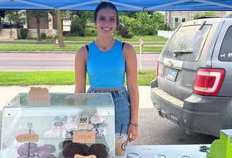 Claire at a farmers market in southern Minnesota