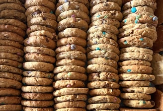 High quantity of monster cookies for a wedding and birthday event