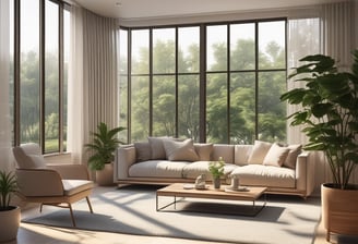A modern, angular architectural structure with sleek lines and a minimalist design. The image features a large, dark reflective surface, likely a window or screen, surrounded by light-colored walls and geometric shapes.