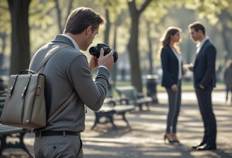 one person taking photo from dslr to a couple
