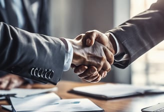 two people exchanging a credit card at a table