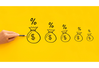 increasing money bags with percentage symbols | Conversion rate optimization for revenue growth