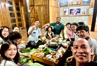 Dinner with a family in Vietnam