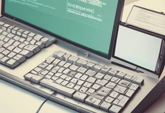 A professional consultation setting with a medical professional sitting at a desk facing a client. The room has a modern aesthetic with white walls decorated with framed certificates. The desk is organized with office supplies, a laptop, and a fruit bowl in the center.