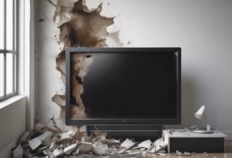 a tv screen showing a television and a television