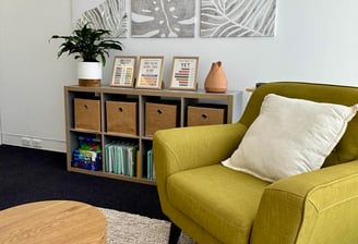 Therapy space has been designed with comfort and mindfulness in mind