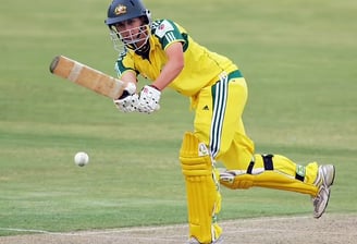 Michelle Goszko playing a leg glance for Australia in a ODI match