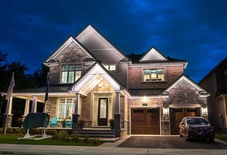 Invisible soffit-mounted Celebright permanent Christmas lights in the GTA