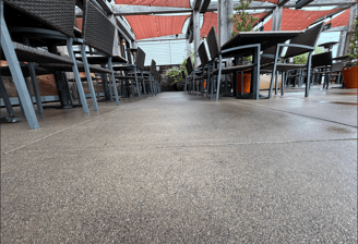 Pressure washing of corridors or patios (outdoors)