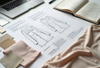 Palto techninis brėžinys techpack dokumentacijai