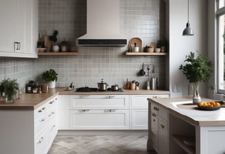 A close-up view of a stone tile floor with a diamond pattern composed of various shades of orange, beige, and grey tiles. The tiles appear worn and textured, with some visible dirt or stains, and they are arranged diagonally.