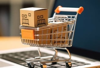 shopping cart on laptop