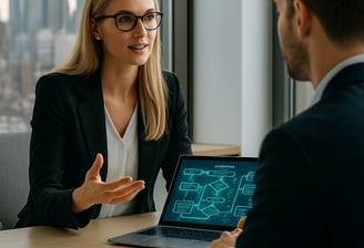 Client using AI tools in New Jersey office