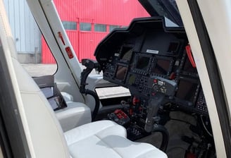 Airbus AS350 helicopter cockpit - a comfortable and modern pilot's workplace