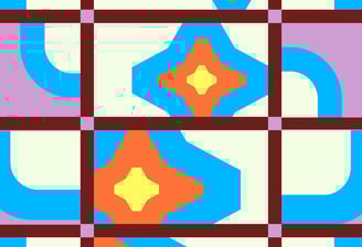 a colorful, abstract pattern of squares of squares of squares of different colors