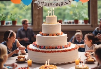 A festive setting features large golden balloons shaped like the number 30, accompanied by a chocolate cake with candles indicating the number 30. Beside the cake, there is a bottle of champagne. The ambiance suggests a celebration, likely a 30th birthday.