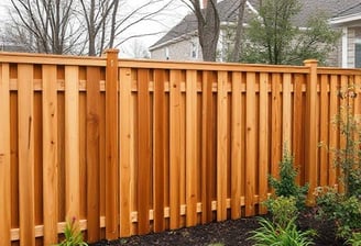 High quality professional fence in backyard