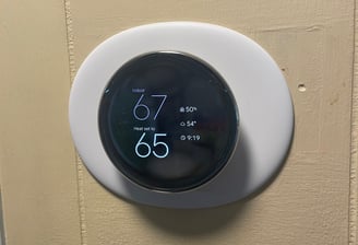 Photo with a thermostat control unit instaleld for ShirleyW - a Google Review