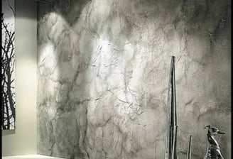 Hi Ann, Venetian plaster finish done by Angelo plaster works dark, gray beautiful finish Venetian pl