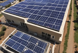 A person is setting up a solar panel with the branding 'Newpowa' visible in bright green text on a gray background. The panel is being placed on a sandy surface.