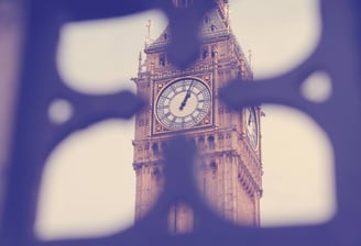 a clock tower with a clock on it